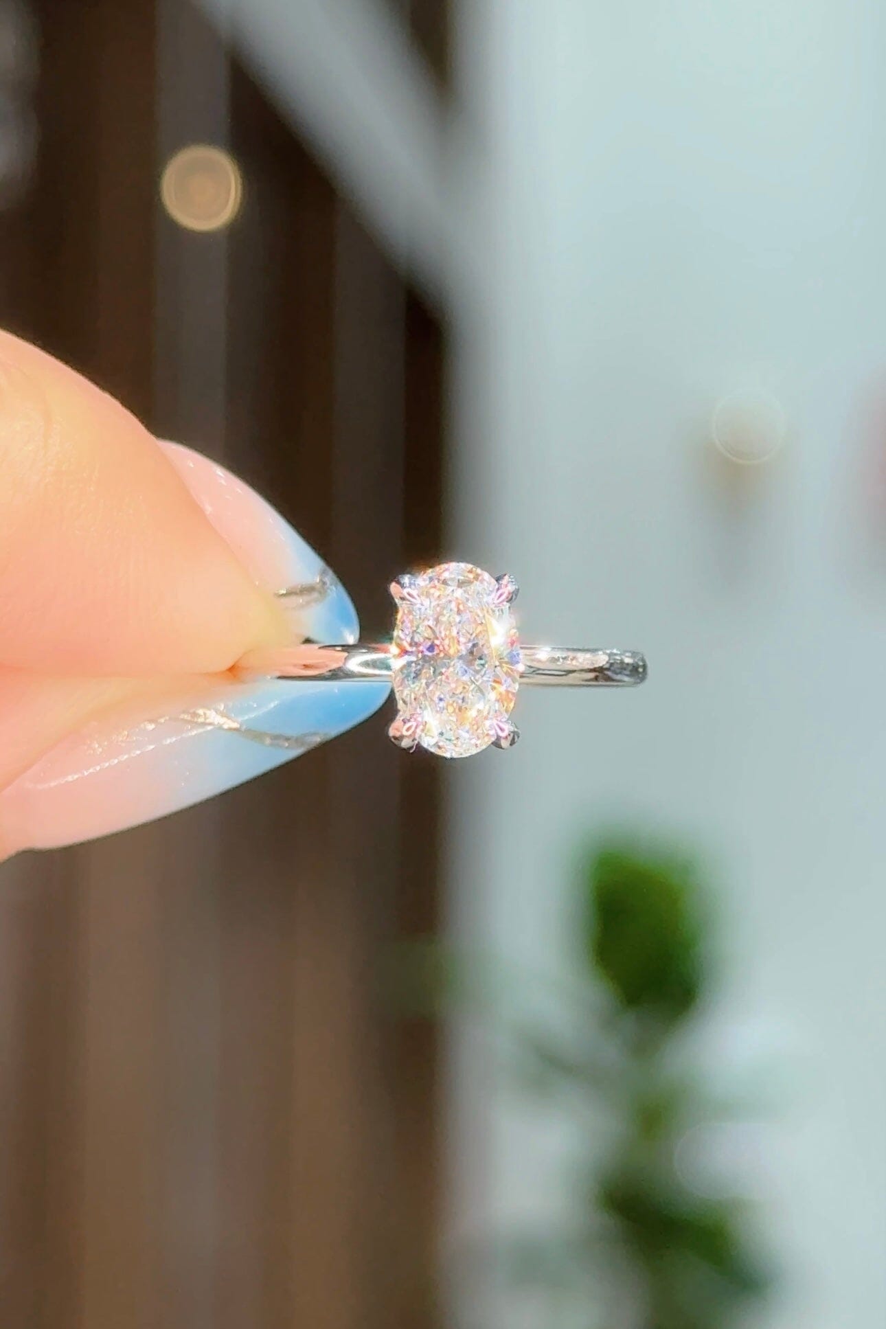 1.04ct D-VS1 Oval Lab Diamond Kayla Engagement Rings Princess Bride Diamonds 