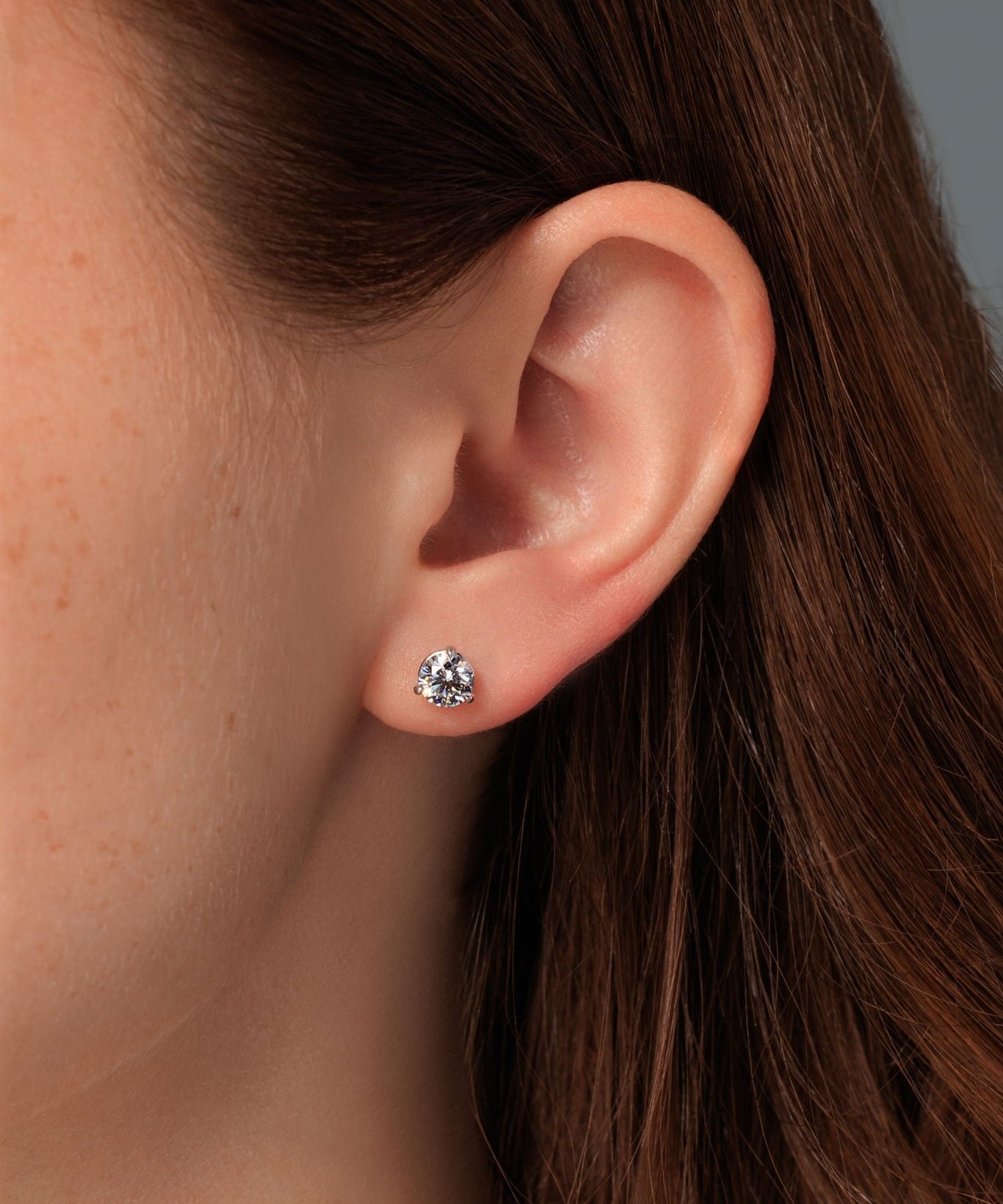 1.04ct D VVS1 Core Round Lab Diamond Martini Studs - PBD Earrings