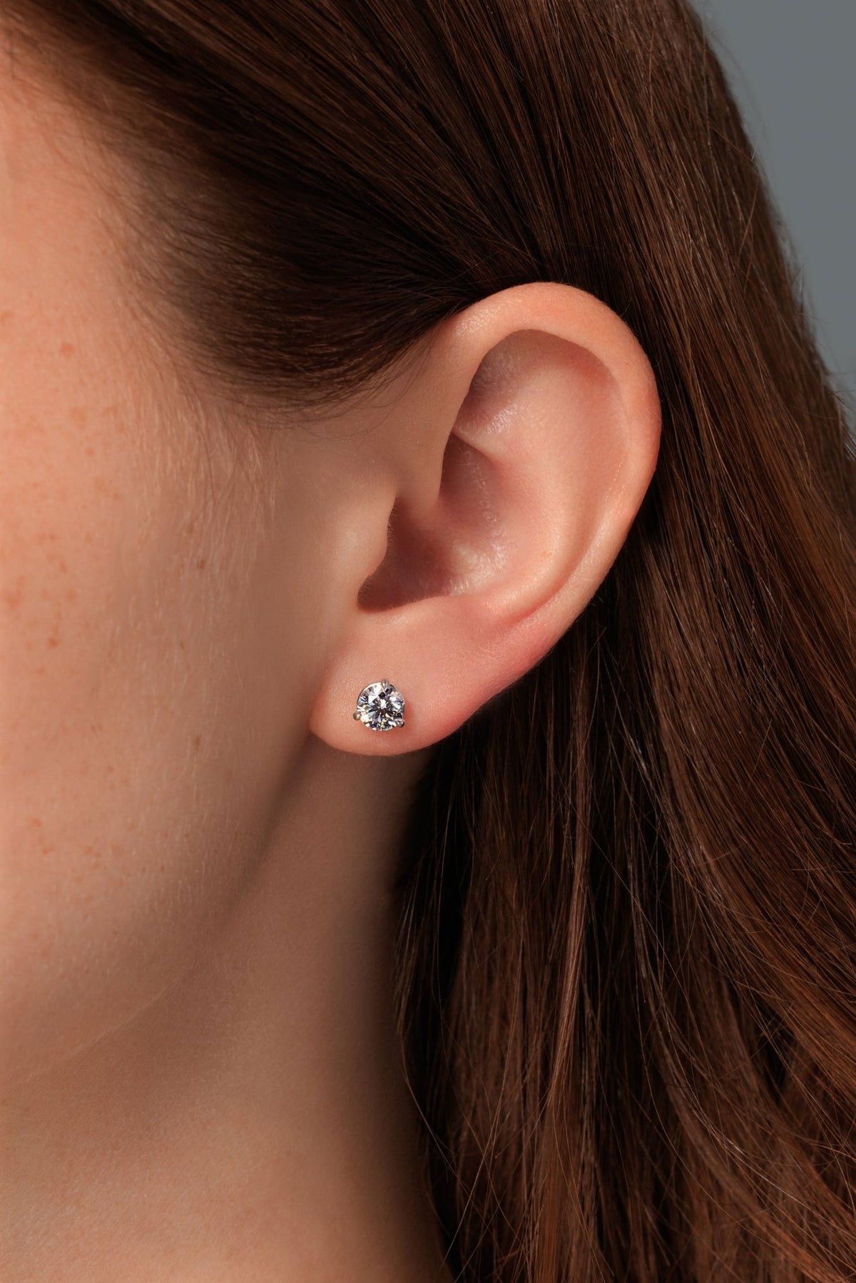 1.04ct D VVS1 Core Round Lab Diamond Martini Studs - PBD Earrings