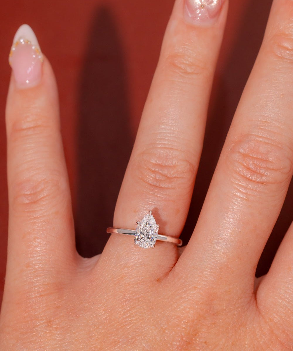 1.04ct D - VVS2 Pear Lab Diamond Caraline - PBD Engagement Rings