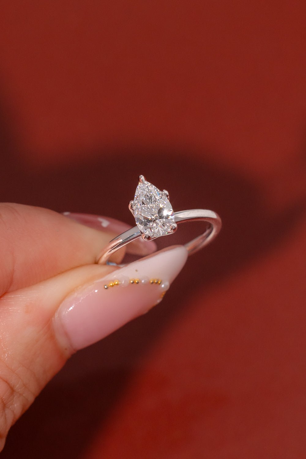 1.04ct D - VVS2 Pear Lab Diamond Caraline - PBD Engagement Rings