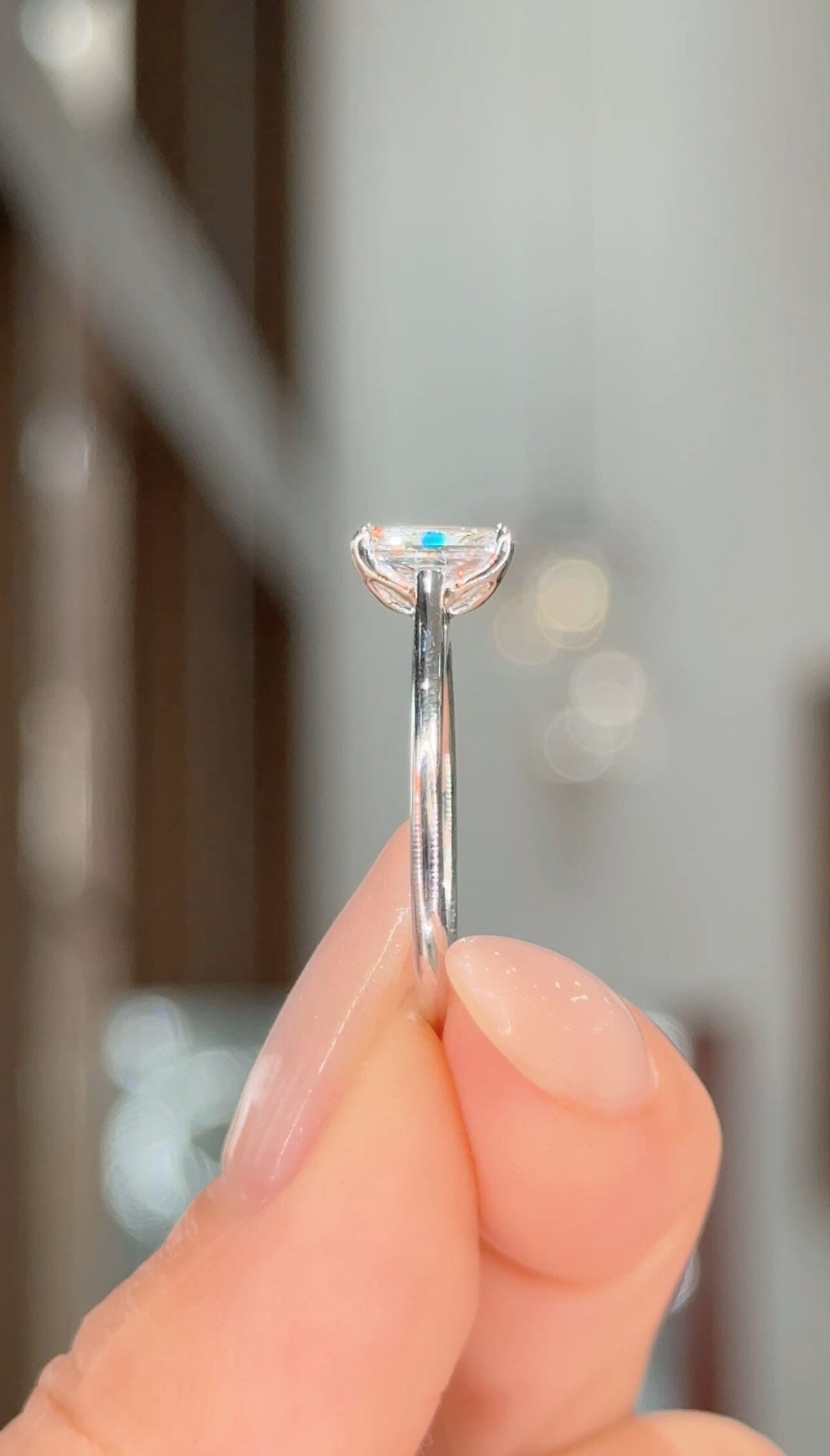1.04ct D-VVS2 Radiant Lab Diamond Victoria Engagement Rings Princess Bride Diamonds 