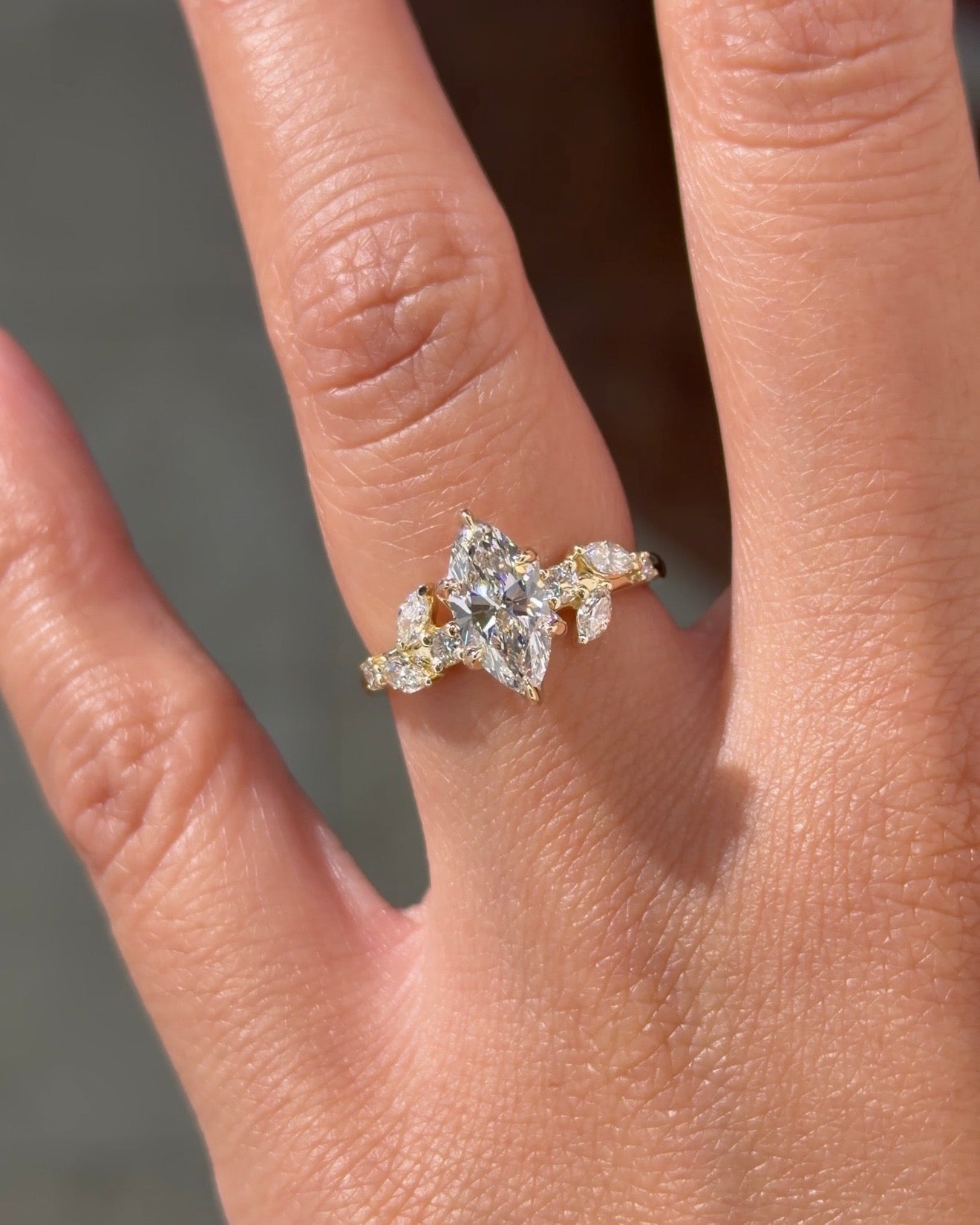1.05ct D - VVS1 Marquise Lab Diamond Sage - PBD Engagement Rings