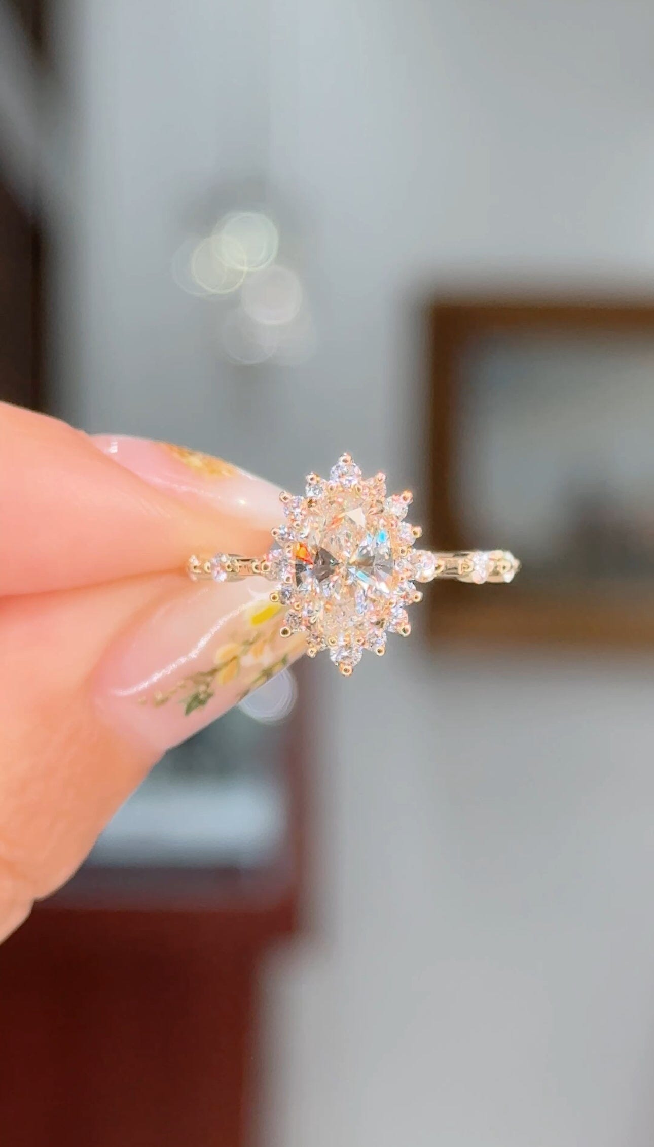1.05ct F-VS1 Oval Lab Diamond Kaia Engagement Rings Princess Bride Diamonds 