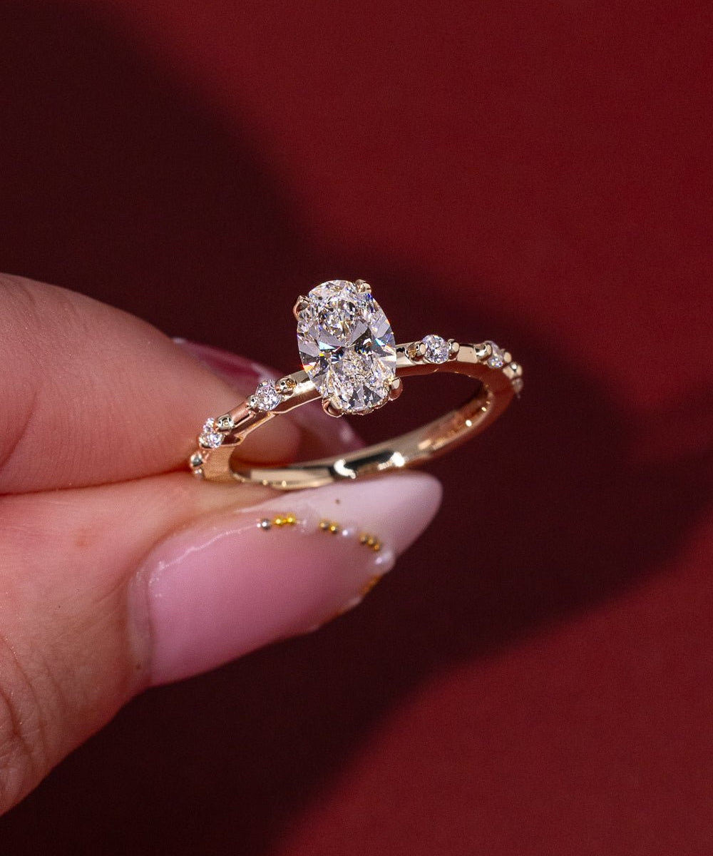 1.06ct D - VVS1 Oval Lab Diamond Daisy - PBD Engagement Rings