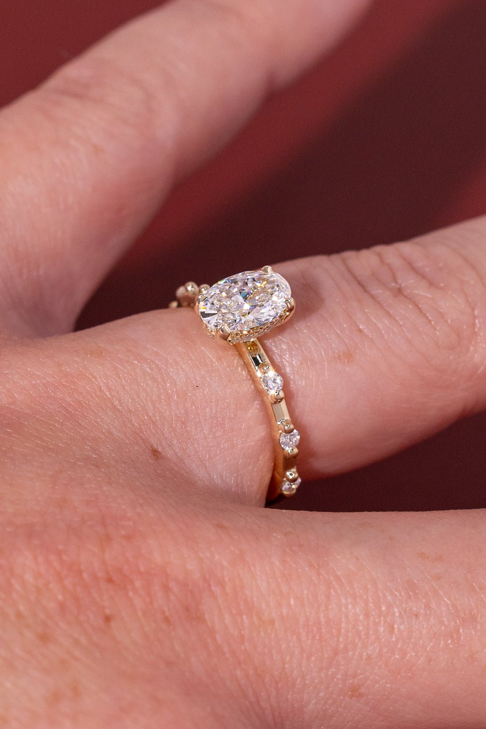 1.06ct D - VVS1 Oval Lab Diamond Daisy - PBD Engagement Rings