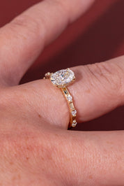 1.06ct D - VVS1 Oval Lab Diamond Daisy - PBD Engagement Rings