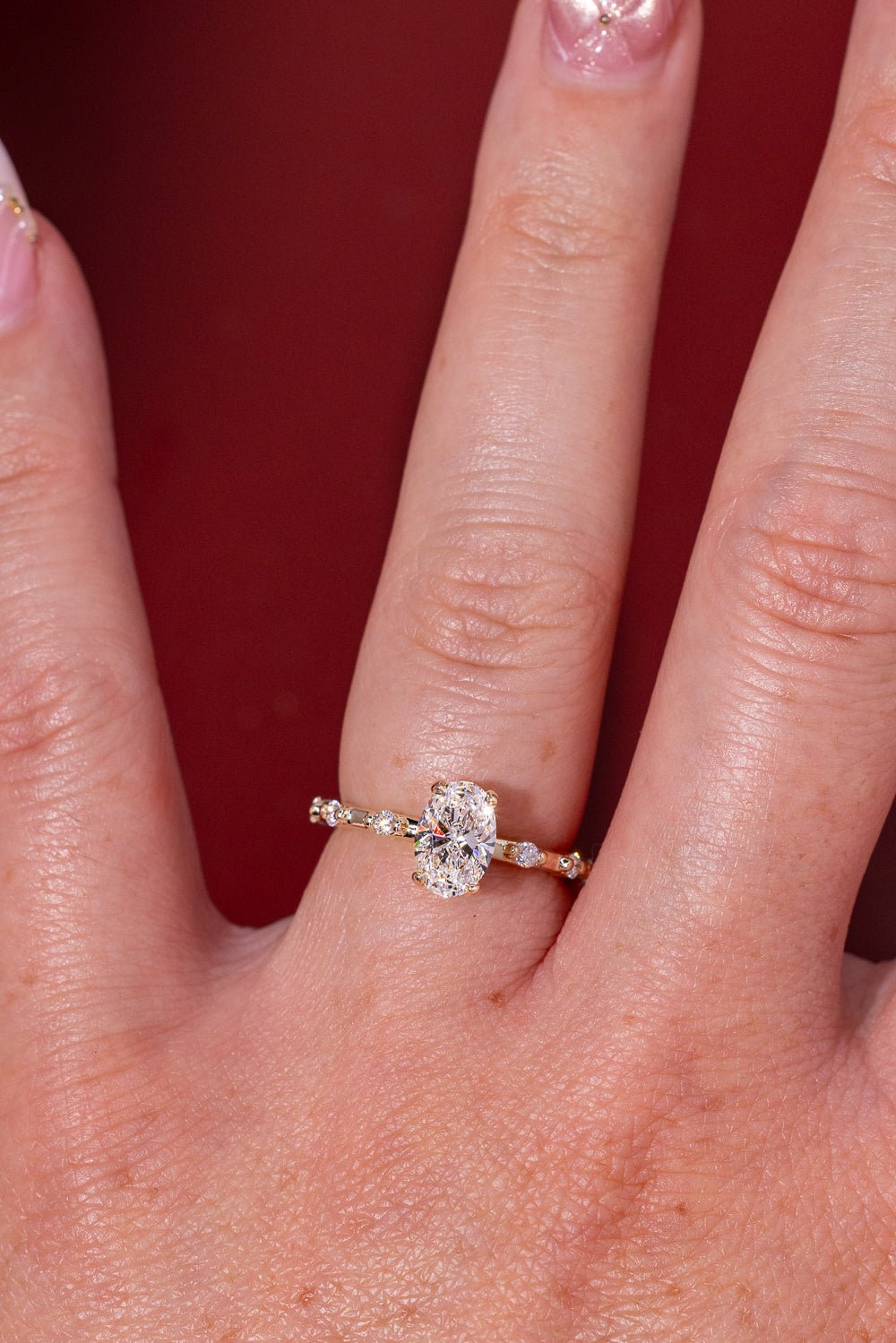 1.06ct D - VVS1 Oval Lab Diamond Daisy - PBD Engagement Rings