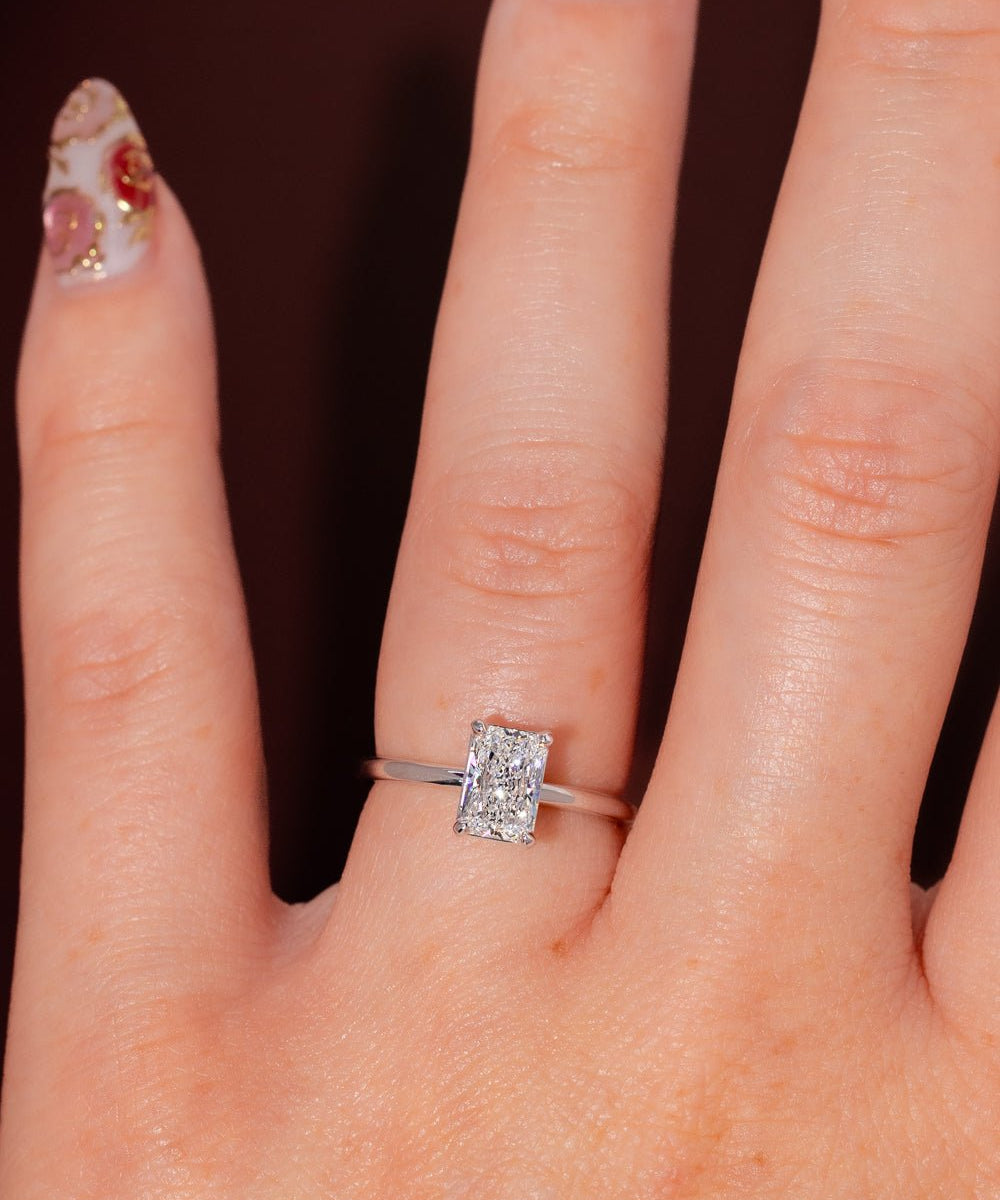 1.07ct D - VVS2 Radiant Lab Diamond Leah - PBD Engagement Rings