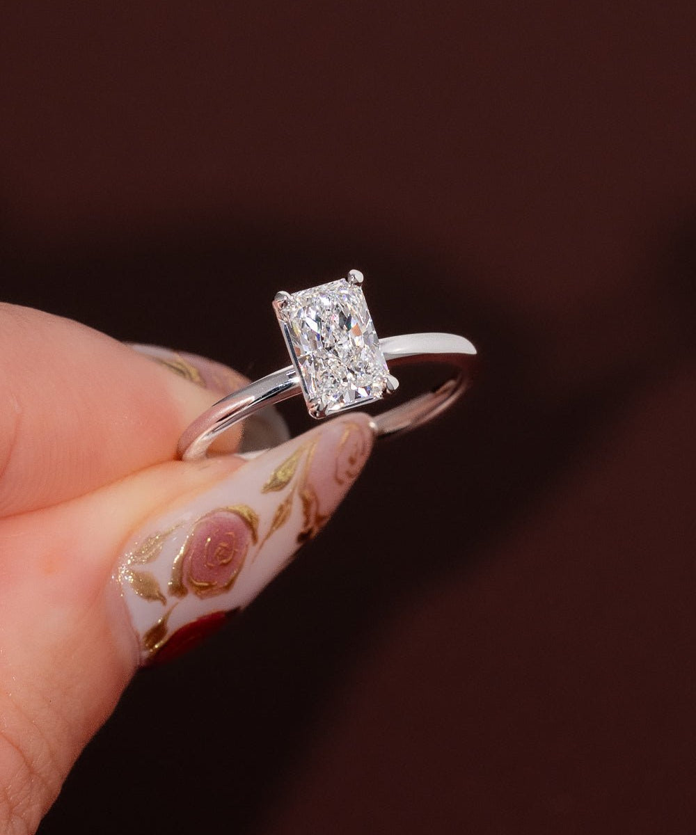 1.07ct D - VVS2 Radiant Lab Diamond Leah - PBD Engagement Rings