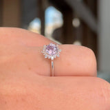 1.08ct Lilac Round Sapphire Duchess Engagement Rings Princess Bride Diamonds 