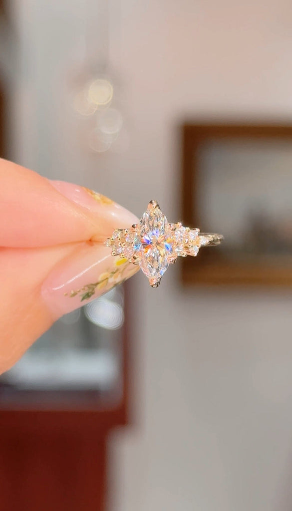 1.09ct D-VS1 Marquise Lab Diamond Nova Engagement Rings Princess Bride Diamonds 