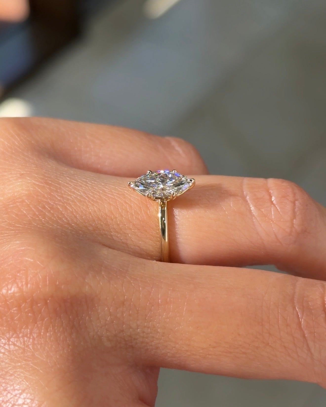 1.10ct D - VVS2 Marquise Lab Diamond Leah - PBD Engagement Rings