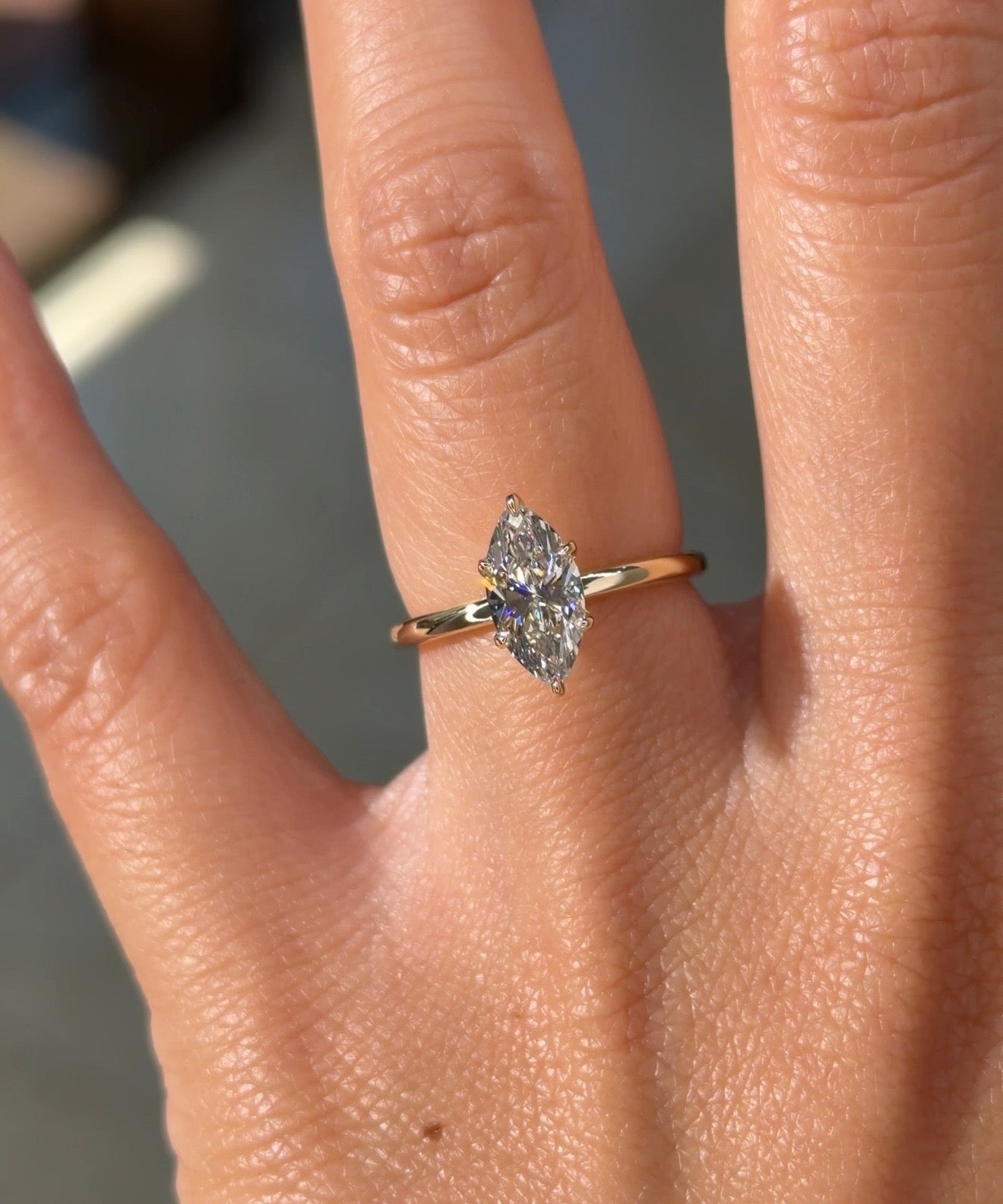 1.10ct D - VVS2 Marquise Lab Diamond Leah - PBD Engagement Rings
