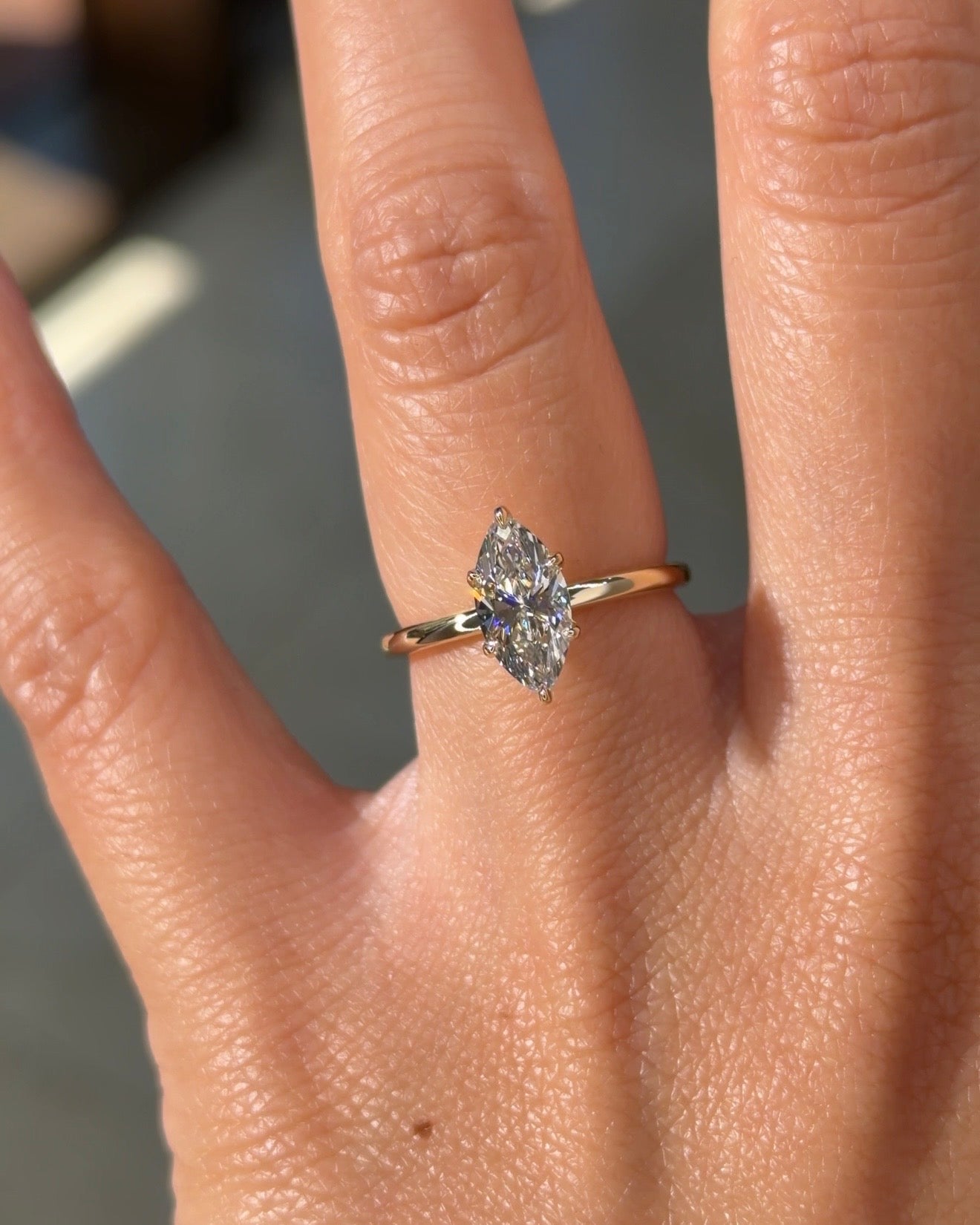 1.10ct D - VVS2 Marquise Lab Diamond Leah - PBD Engagement Rings