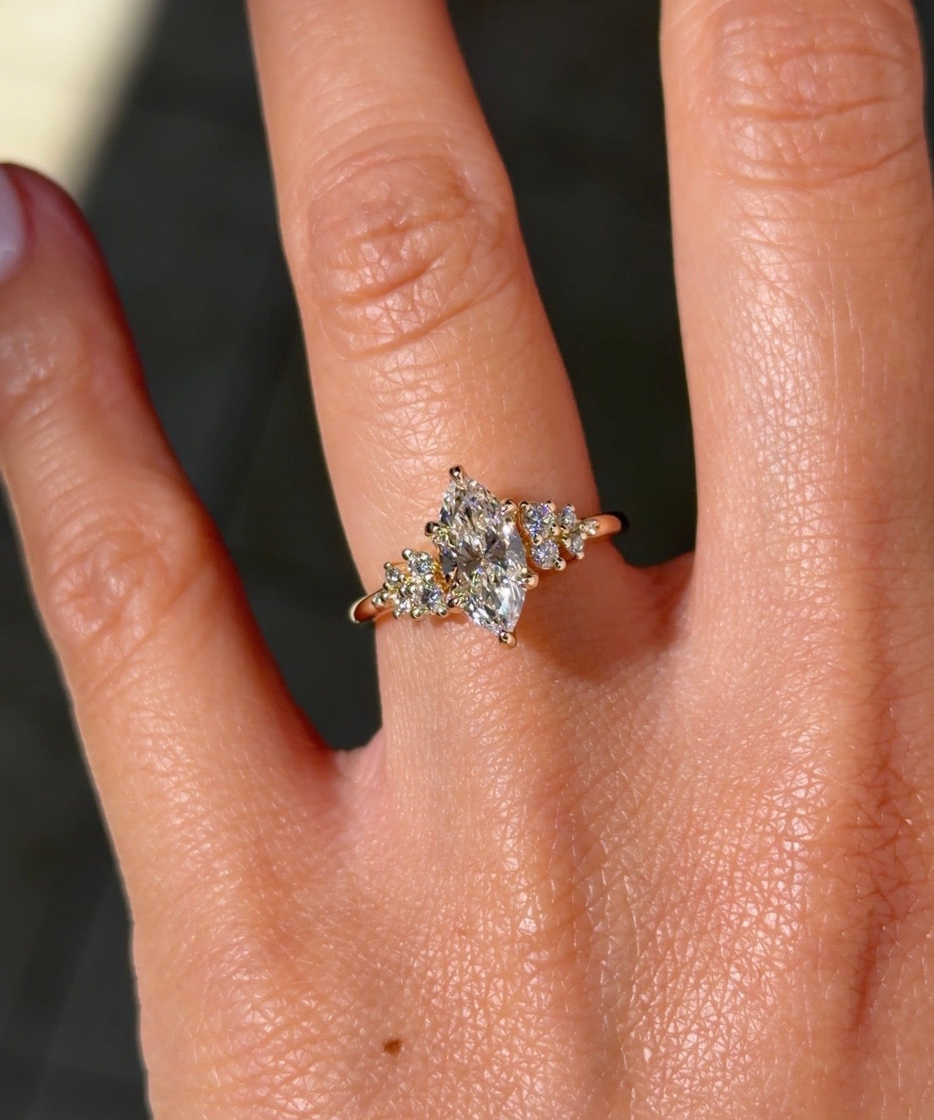 1.10ct E - VVS2 Marquise Lab Diamond Nova - PBD Engagement Rings