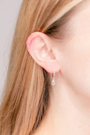 1.12ct D-E-VS1 Pear Lab Diamond Drop Hoops Earrings Princess Bride Diamonds 