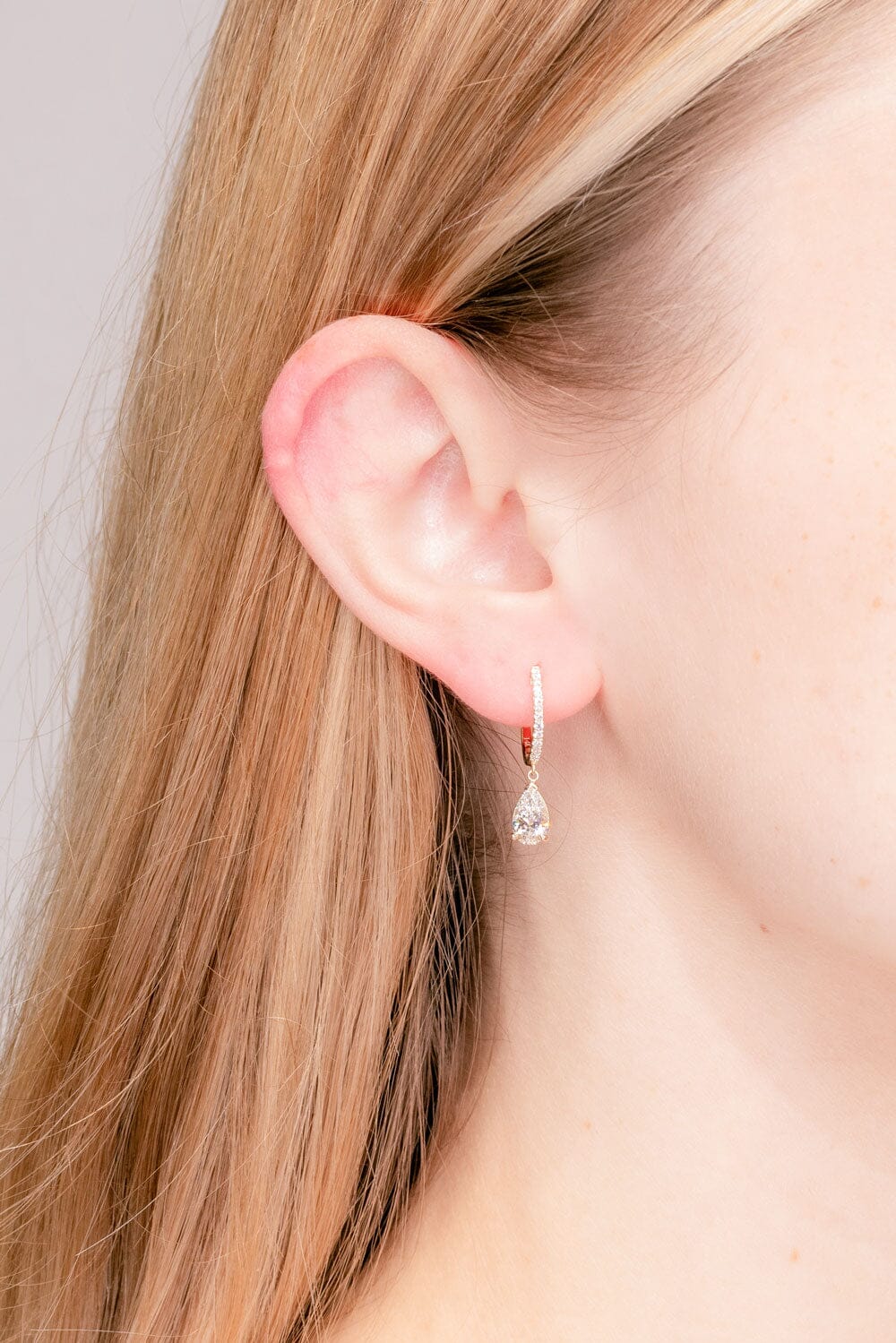 1.12ct D-E-VS1 Pear Lab Diamond Drop Hoops Earrings Princess Bride Diamonds 