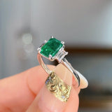 1.16ct Natural Emerald Lucia Engagement Rings Princess Bride Diamonds 
