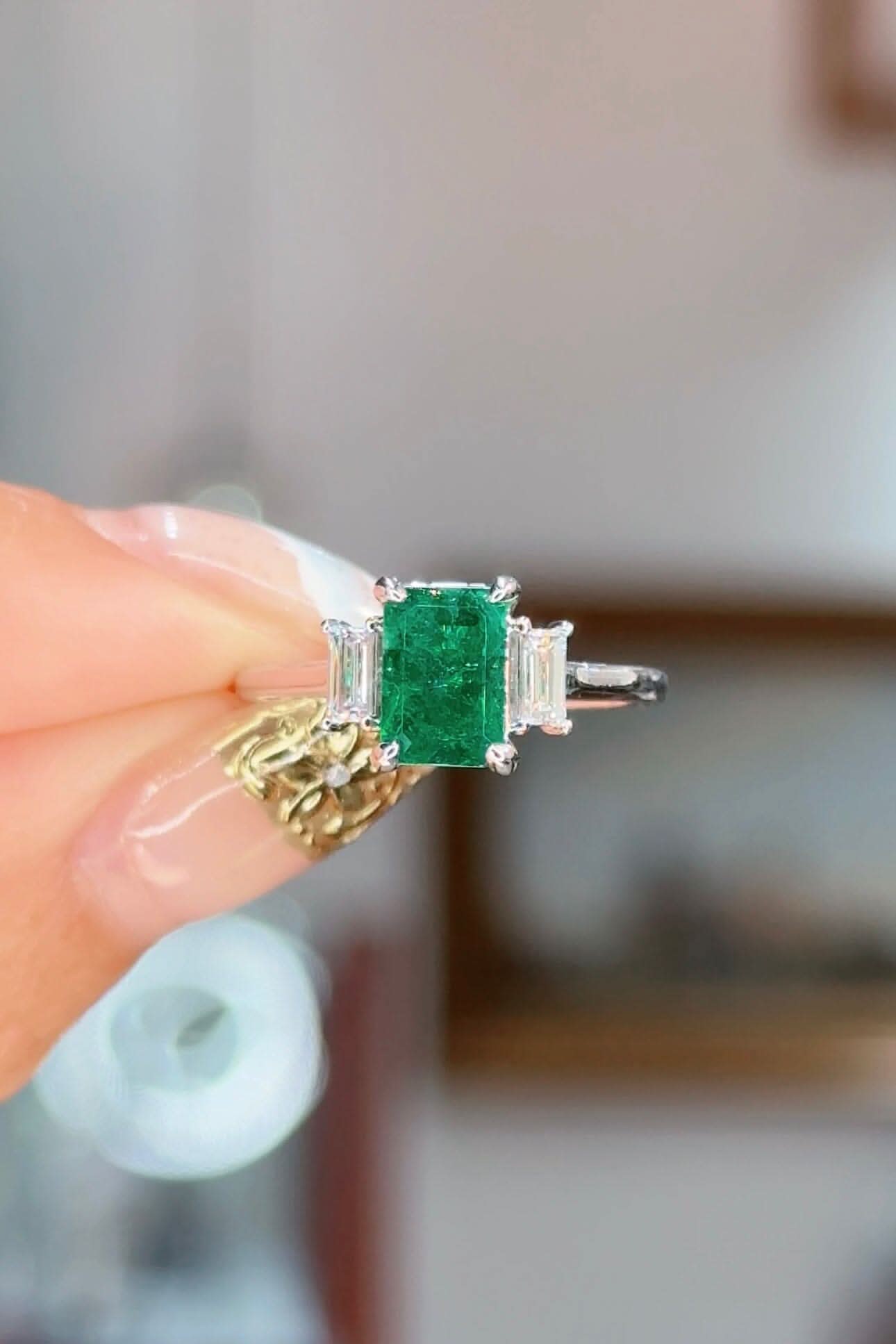1.16ct Natural Emerald Lucia - PBD Engagement Rings