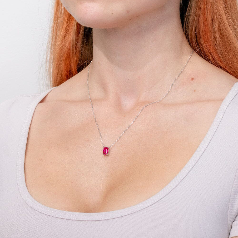 1.18ct Lab Ruby Necklace Necklaces Princess Bride Diamonds 