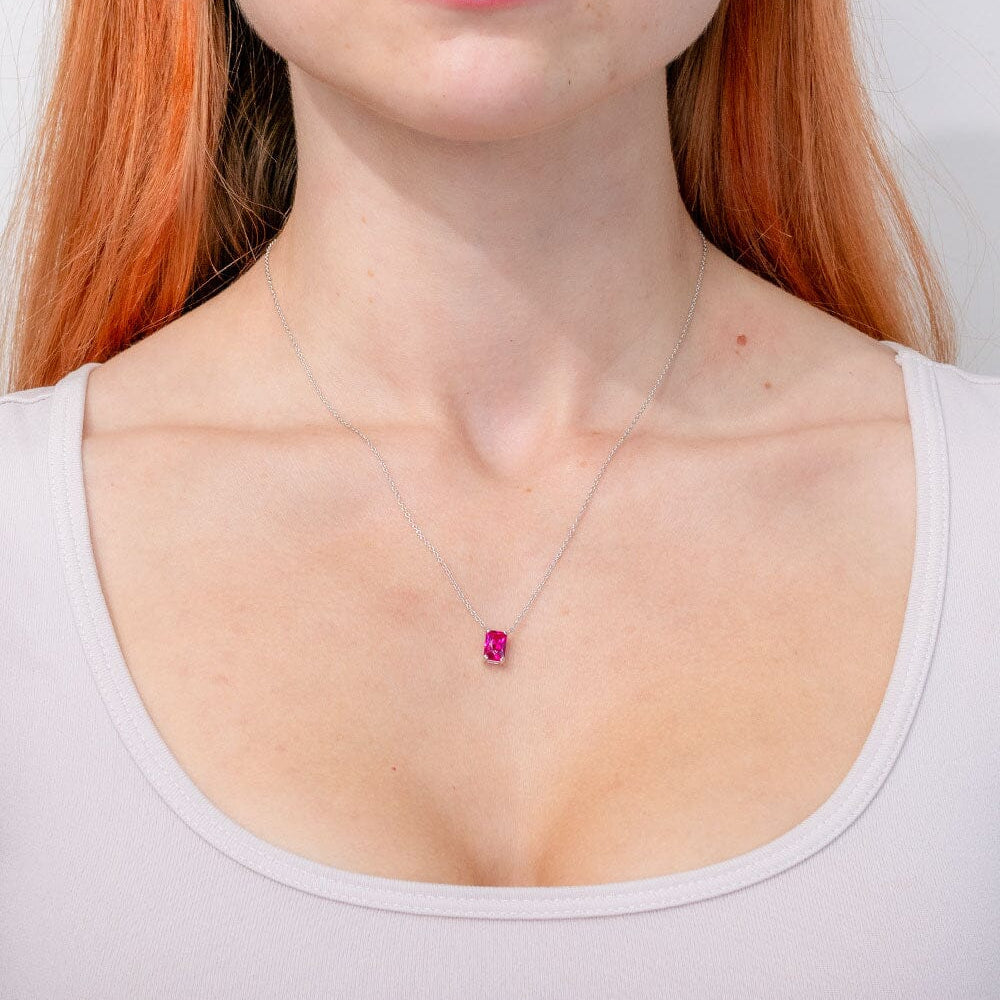 1.18ct Lab Ruby Necklace Necklaces Princess Bride Diamonds 