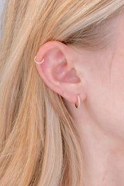11mm Pavé Hoops 14k Yellow Gold Earrings Princess Bride Diamonds 
