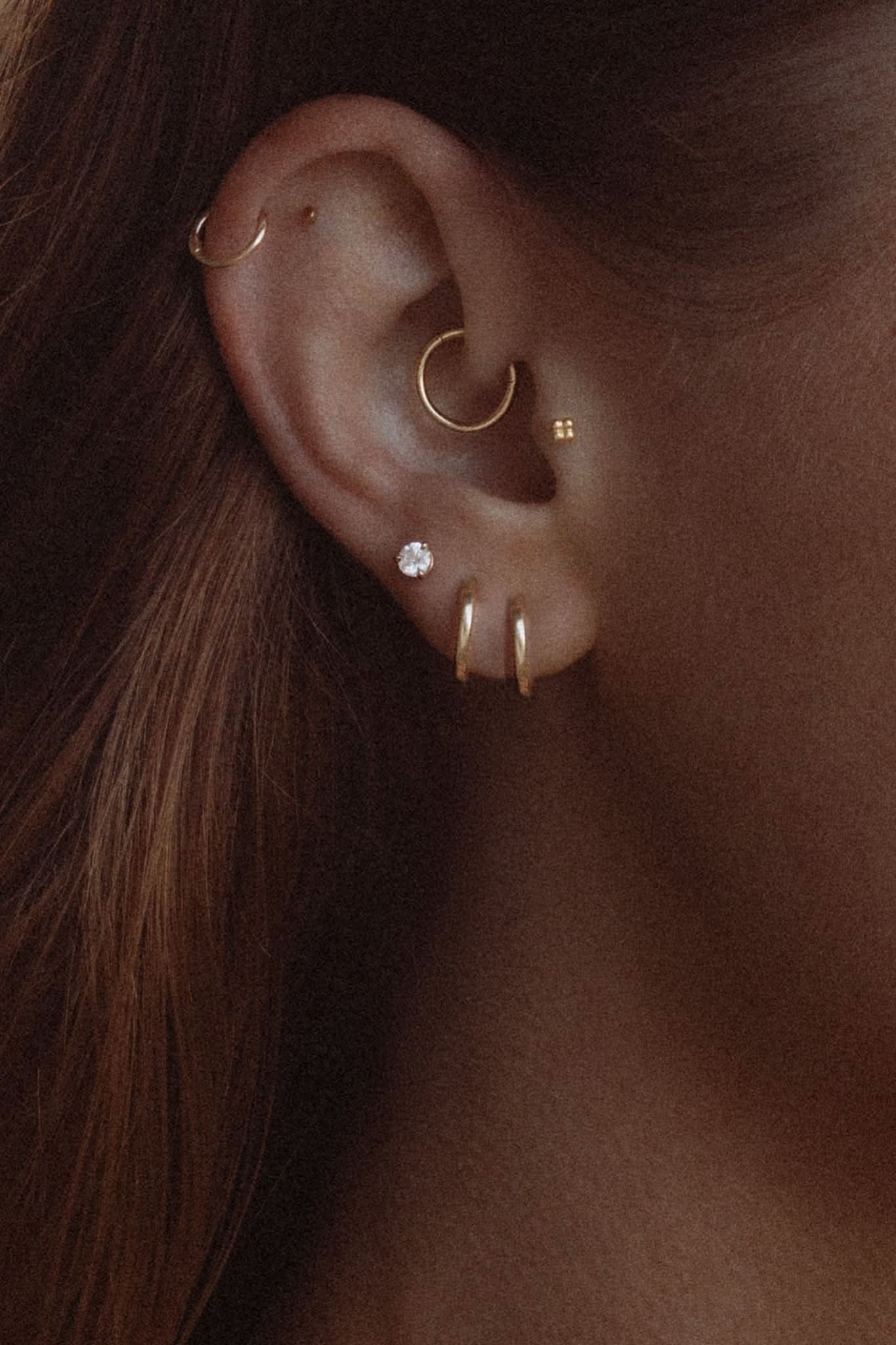 11x1.5mm Core High Polish Huggie 14k Yellow - PBD Earrings