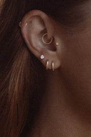 11x1.5mm Core High Polish Huggie 14k Yellow - PBD Earrings