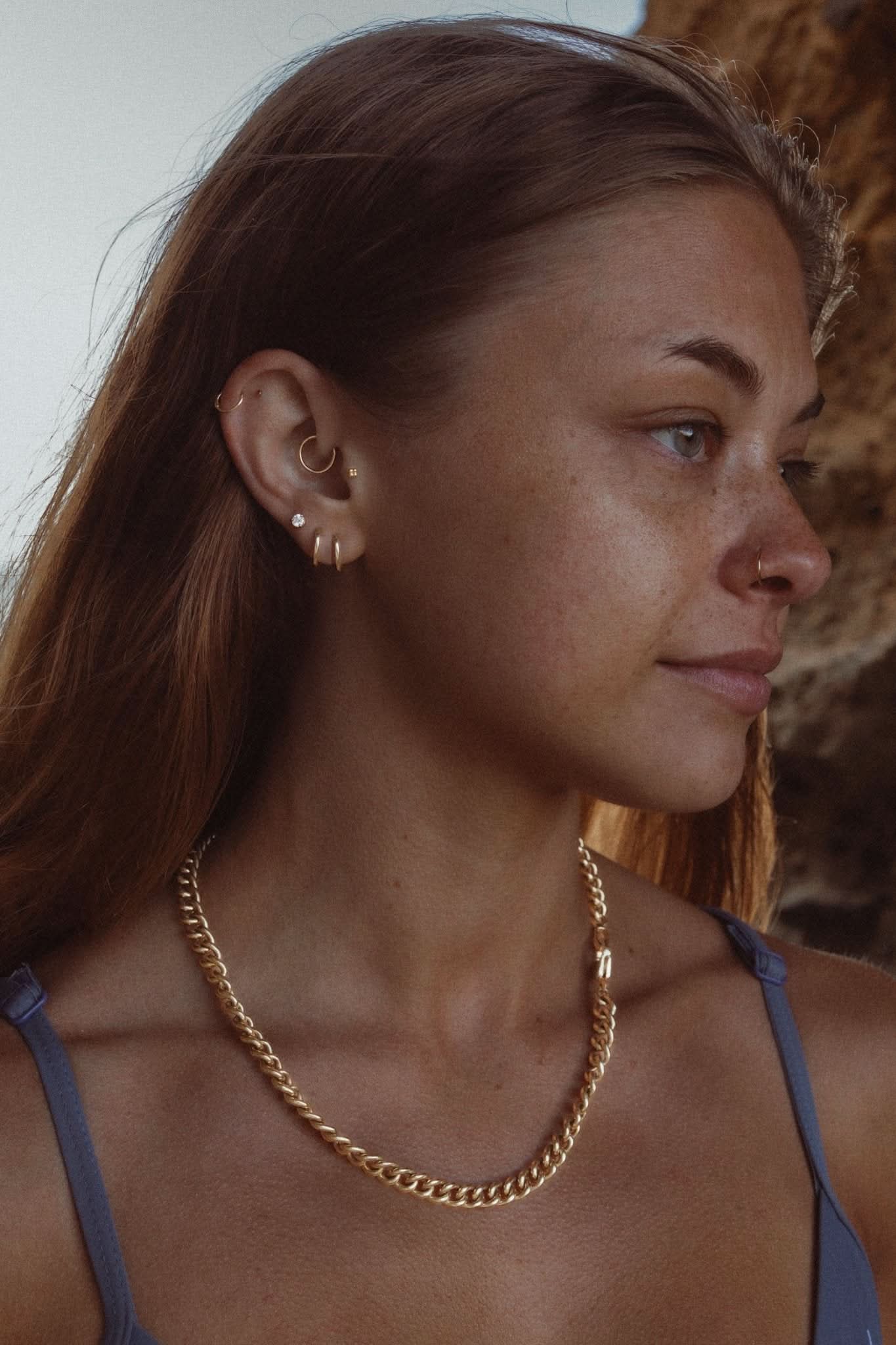 11x1.5mm Core High Polish Huggie 14k Yellow - PBD Earrings