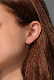 11x2mm Core High Polish Huggie 14k White - PBD Earrings