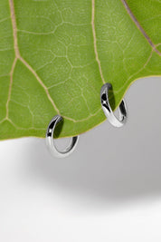 11x2mm Core High Polish Huggie 14k White - PBD Earrings