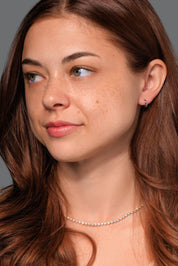 11x2mm Core High Polish Huggie 14k White - PBD Earrings