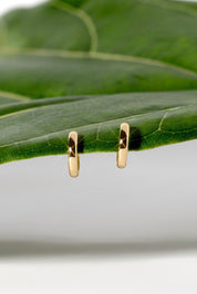 11x2mm Core High Polish Huggie 14k Yellow - PBD Earrings