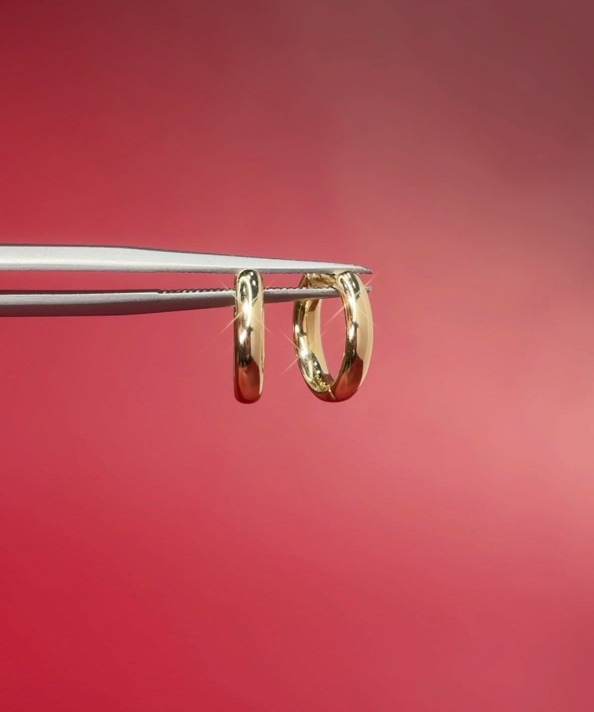 11x2mm Core High Polish Huggie 14k Yellow - PBD Earrings