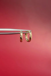 11x2mm Core High Polish Huggie 14k Yellow - PBD Earrings