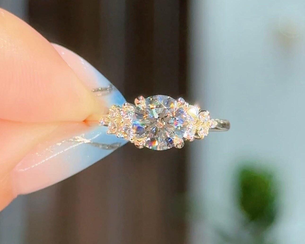 1.20ct D-IF Round Lab Diamond Nova Engagement Rings Princess Bride Diamonds 
