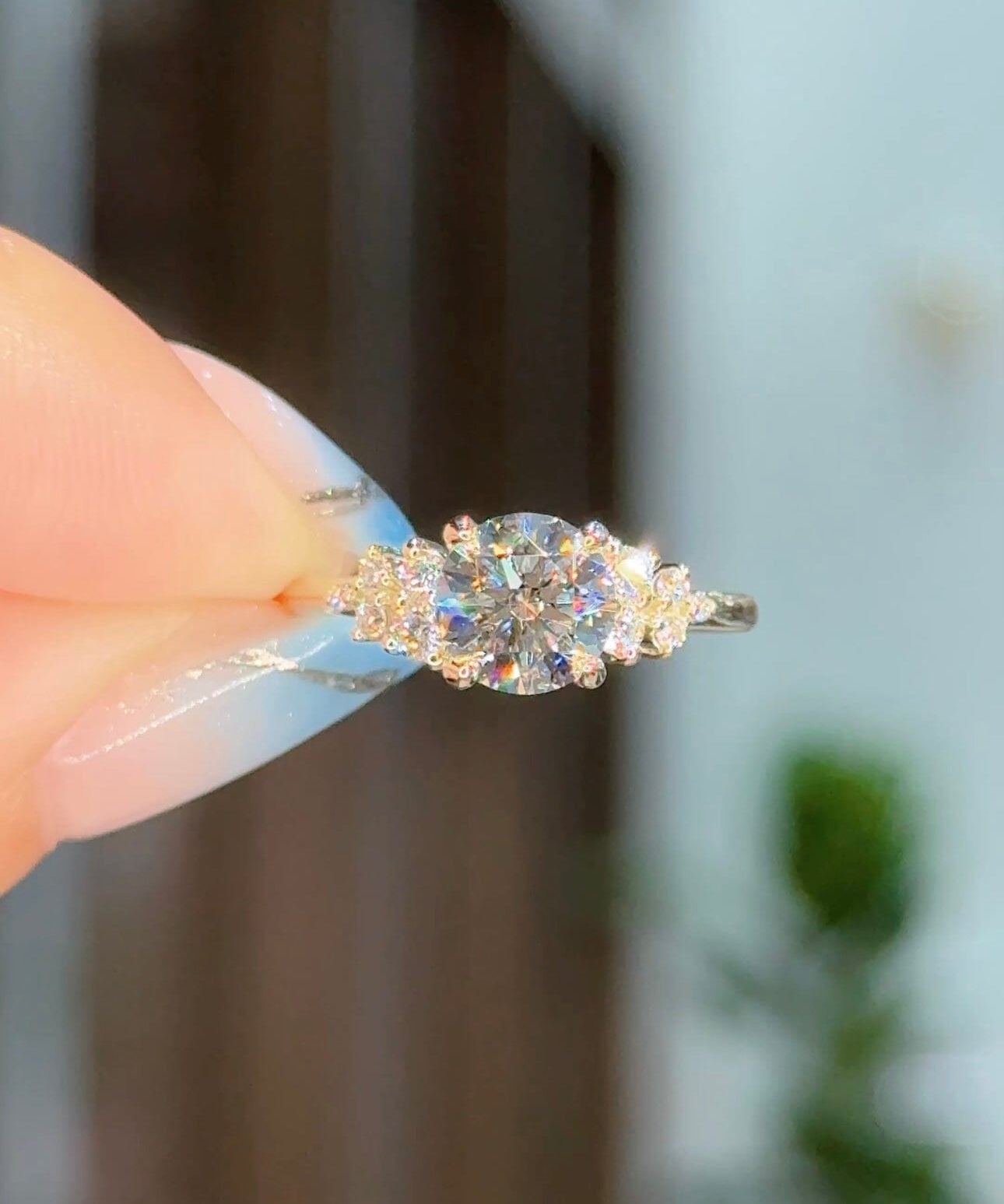 1.20ct D-IF Round Lab Diamond Nova Engagement Rings Princess Bride Diamonds 