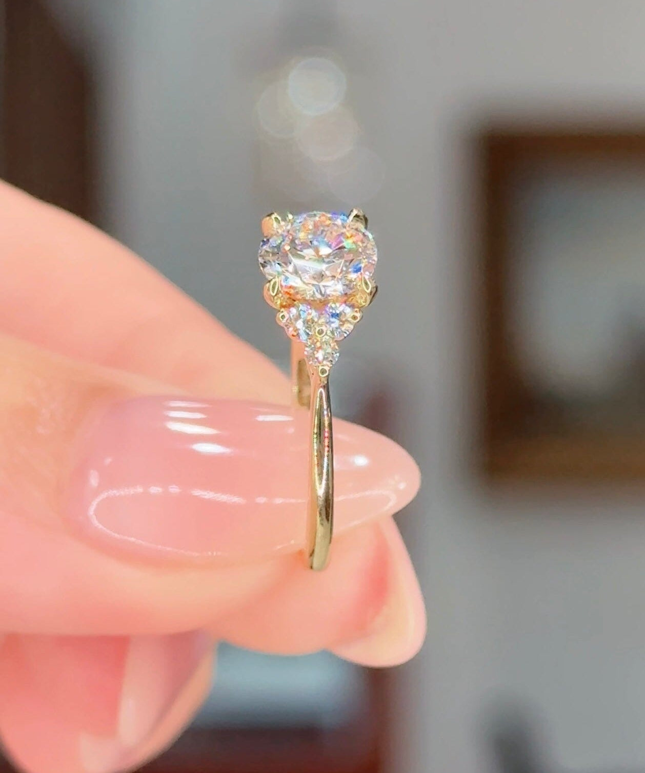 1.20ct D-VS1 Round Lab Diamond Lindsey Engagement Rings Princess Bride Diamonds 