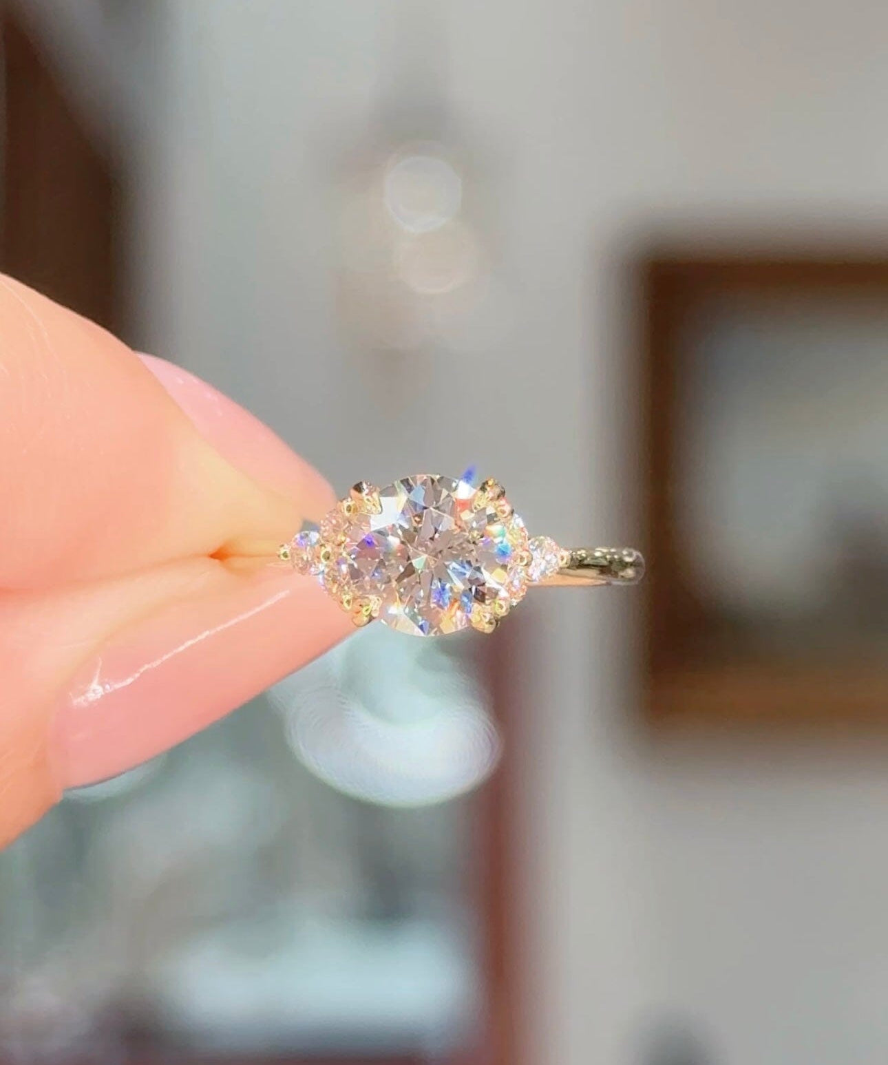 1.20ct D-VS1 Round Lab Diamond Lindsey Engagement Rings Princess Bride Diamonds 