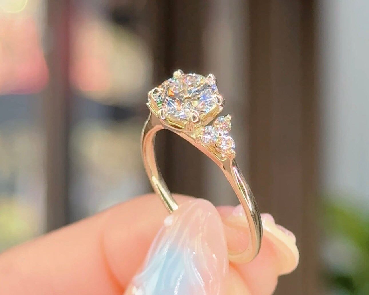 1.20ct D-VVS2 Round Lab Diamond Lindsey Engagement Rings Princess Bride Diamonds 