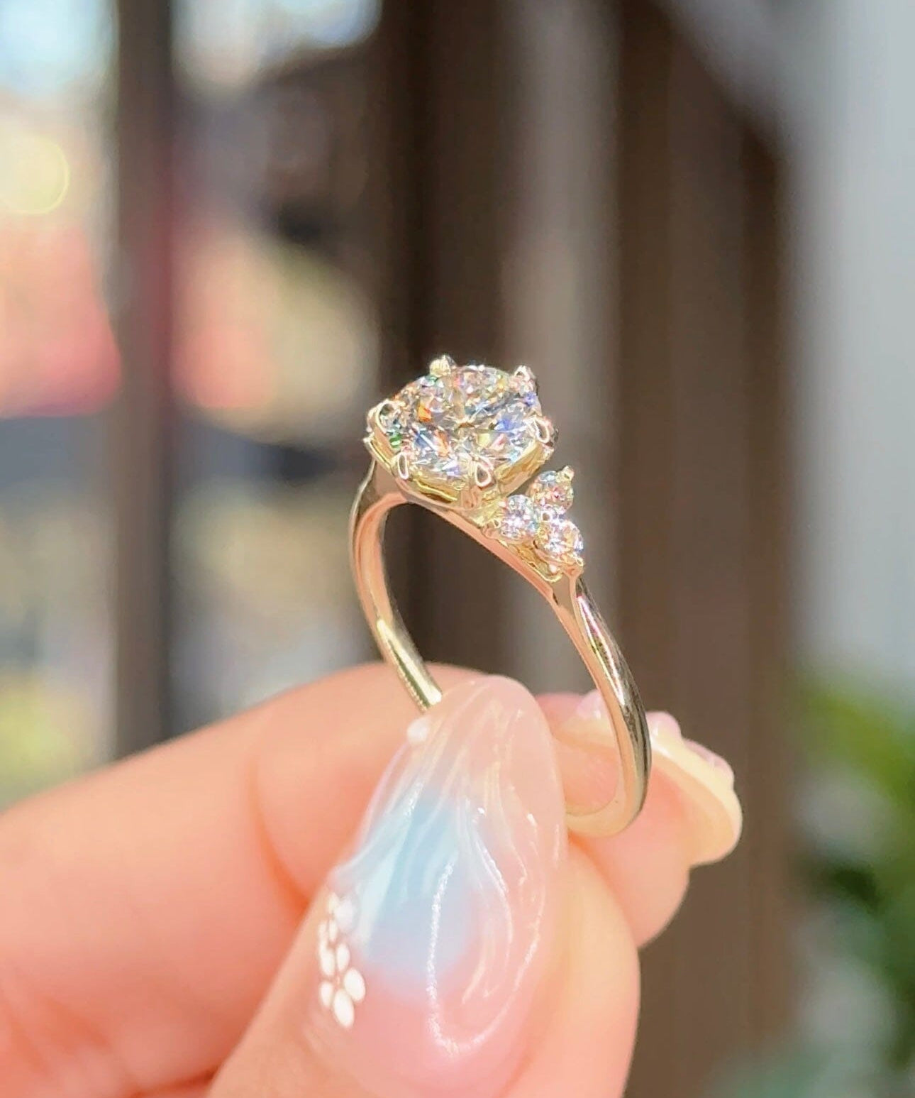 1.20ct D-VVS2 Round Lab Diamond Lindsey Engagement Rings Princess Bride Diamonds 