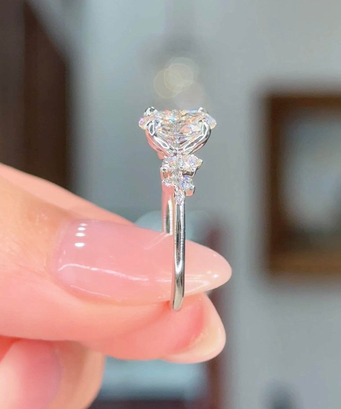 1.20ct F-VS1 Oval Lab Diamond Nova Engagement Rings Princess Bride Diamonds 