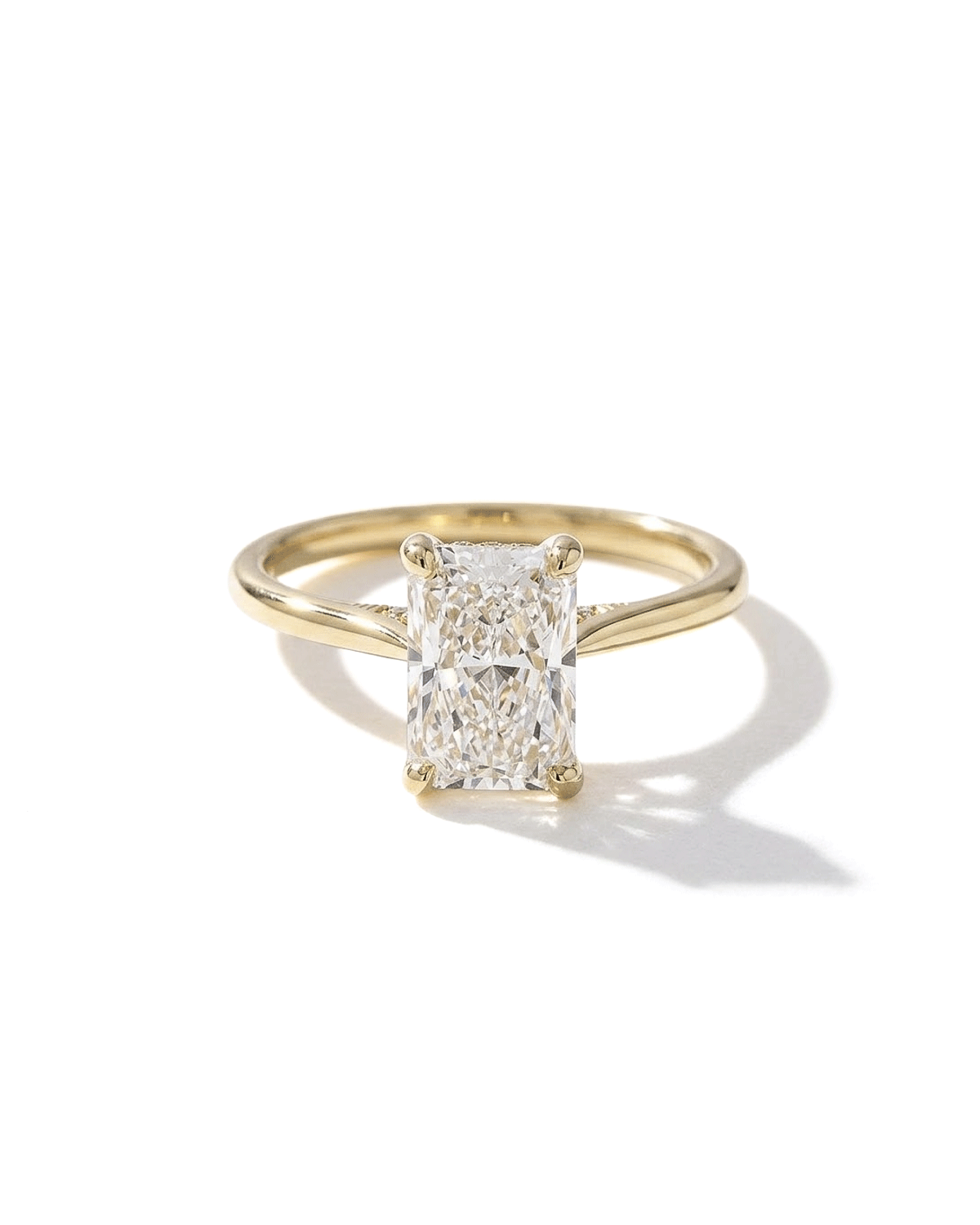 2.01ct D-VS1 Radiant Lab Diamond Cathedral Engagement Ring
