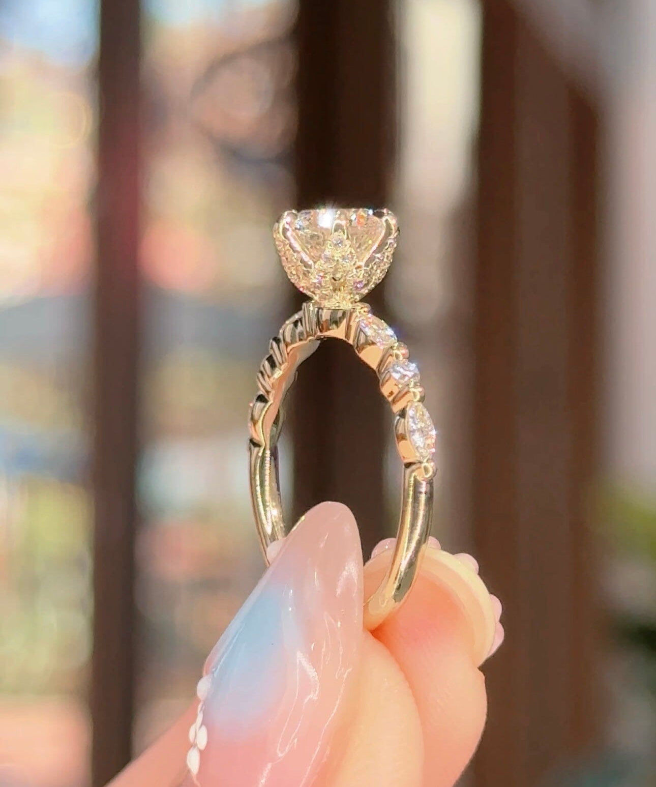 1.21ct D-VVS1 Round Lab Diamond Ren Engagement Rings Princess Bride Diamonds 