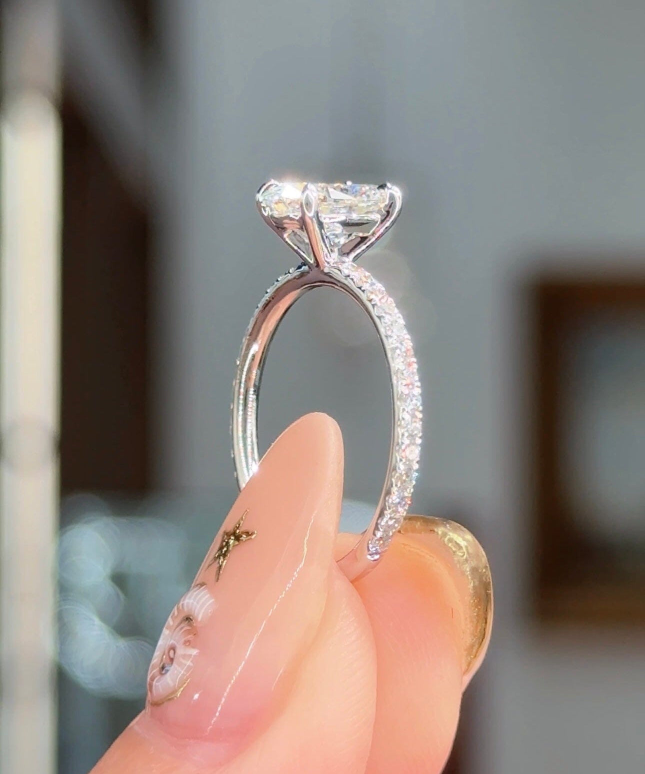1.21ct F-VS1 Oval Lab Diamond Leah Engagement Rings Princess Bride Diamonds 