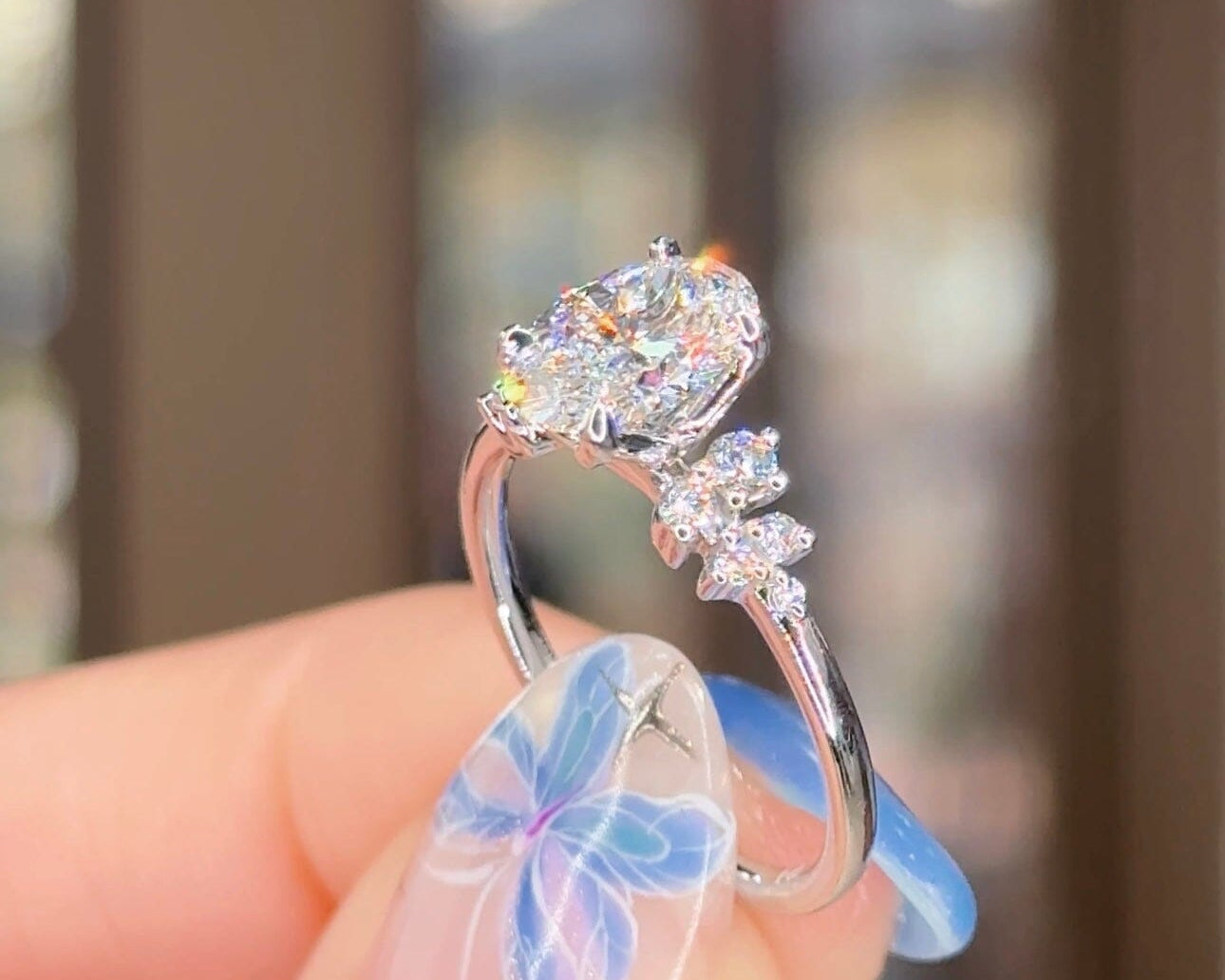 1.22ct D-VS1 Oval Lab Diamond Nova Engagement Rings Princess Bride Diamonds 