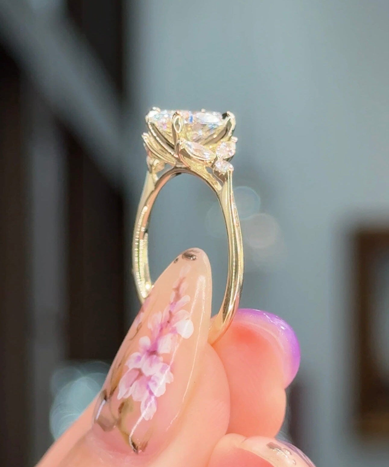 1.22ct D-VVS2 Oval Lab Diamond Sarah Engagement Rings Princess Bride Diamonds 