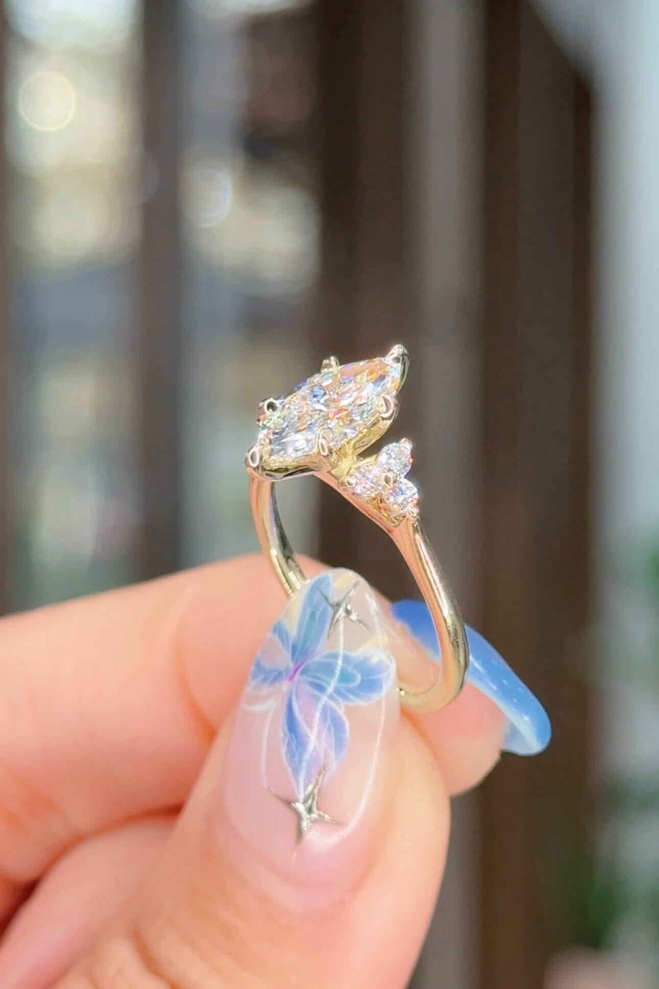1.23ct D-VS1 Marquise Lab Diamond Lindsey Engagement Rings Princess Bride Diamonds 