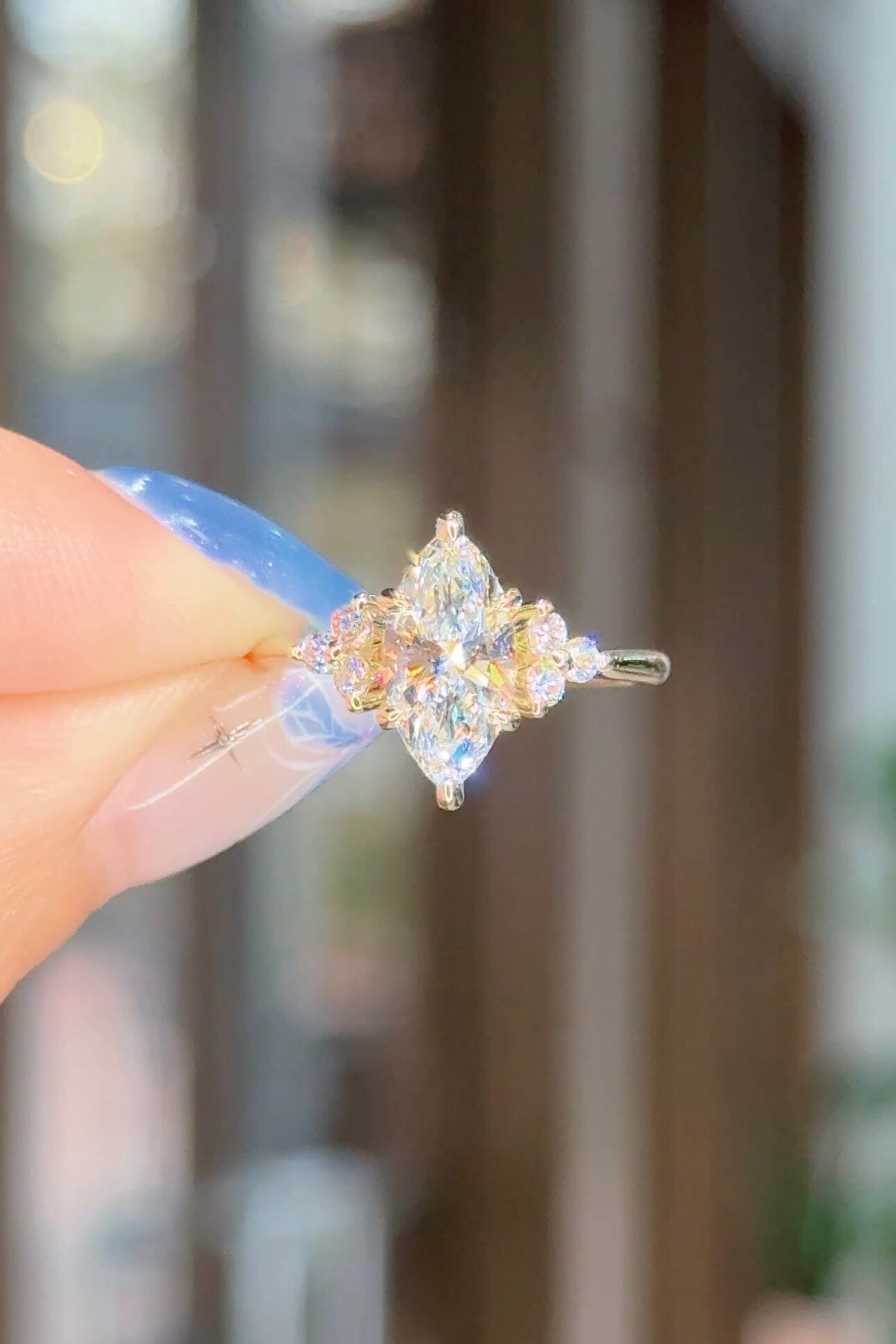 1.23ct D-VS1 Marquise Lab Diamond Lindsey Engagement Rings Princess Bride Diamonds 